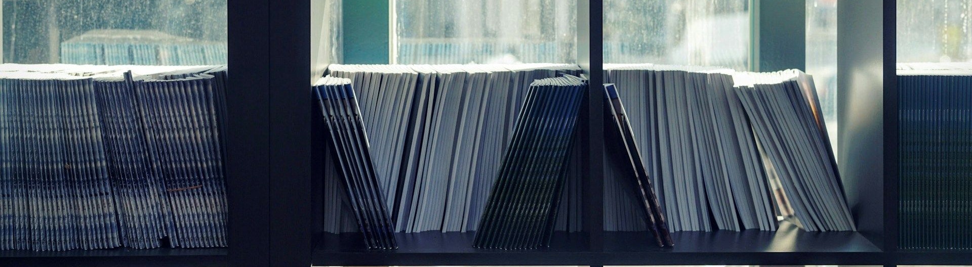 A filled bookshelf