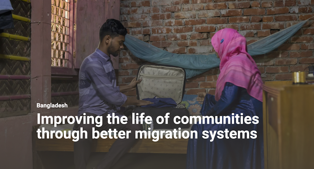 A Bangladeshi couple are packing their small suit case.